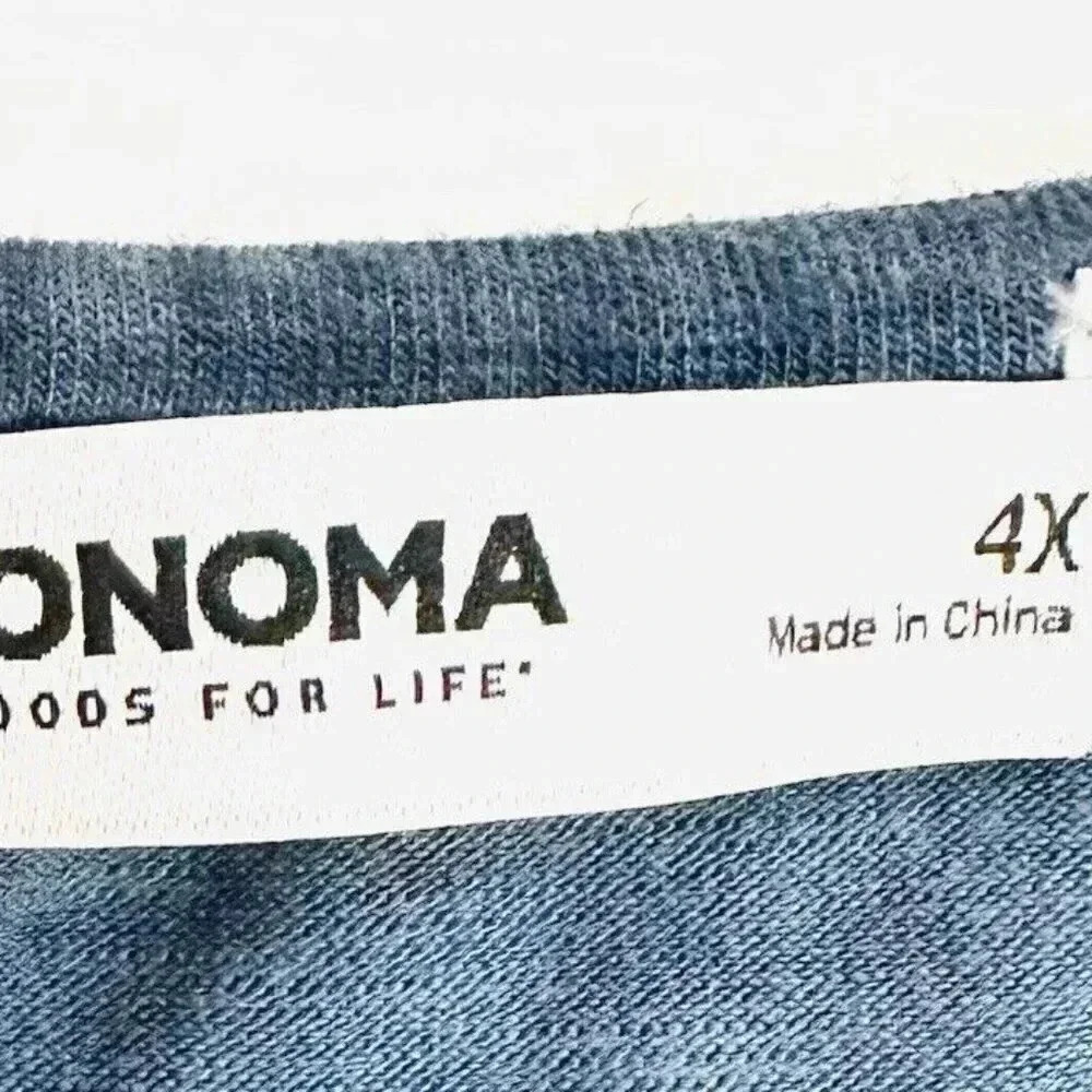 NWT SONOMA Women Sleeveless Blue Tie Elastic Waist Scoop Neck Maxi Dress Size 4X - Picture 11 of 11